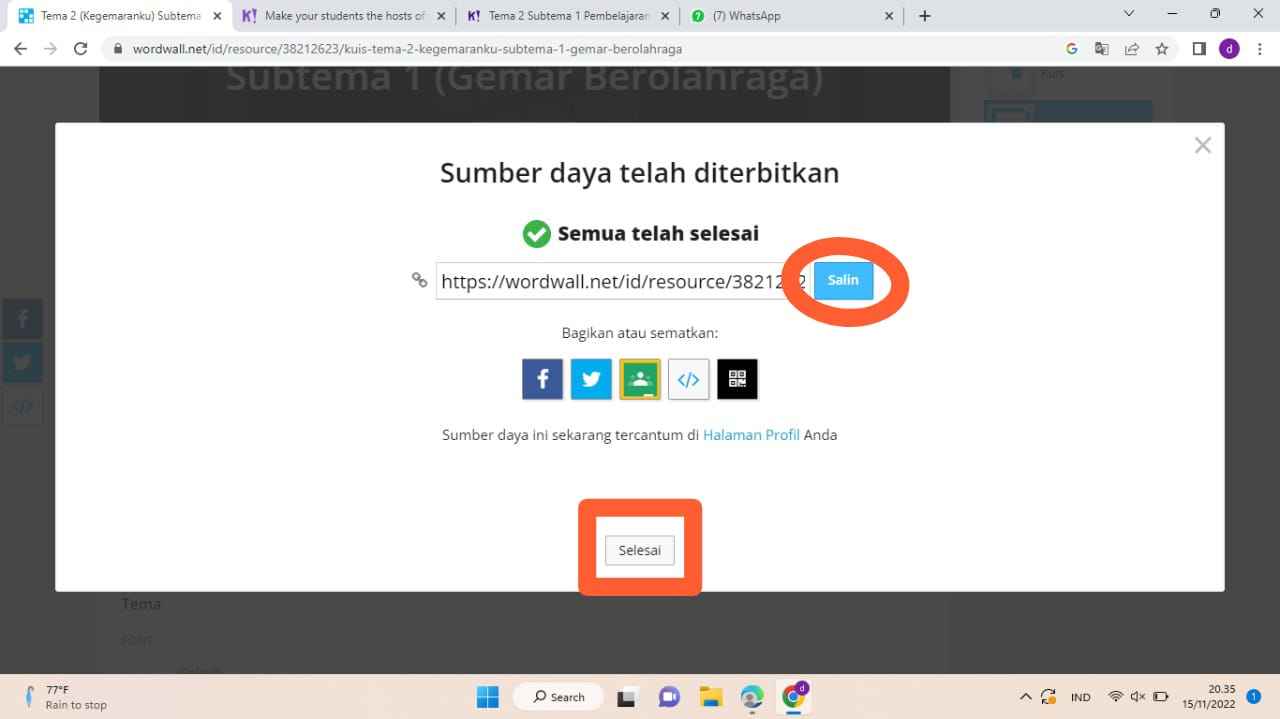 TUTORIAL MEMBUAT QUIZ MENGGUNAKAN WORDWALL DEA MAHARANI YUSUP