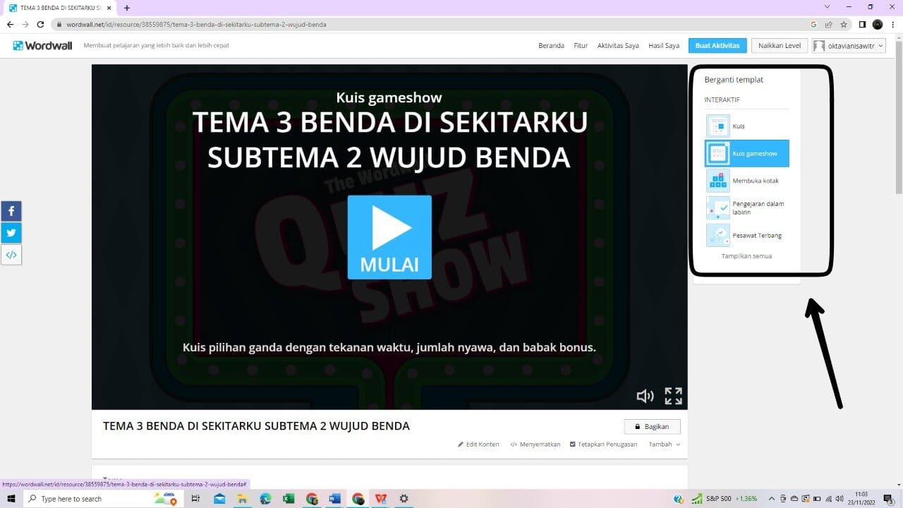 TUTORIAL/CARA MEMBUAT KUIS MENGGUNAKAN WORDWALL - OKTAVIANI SAWITRI ...