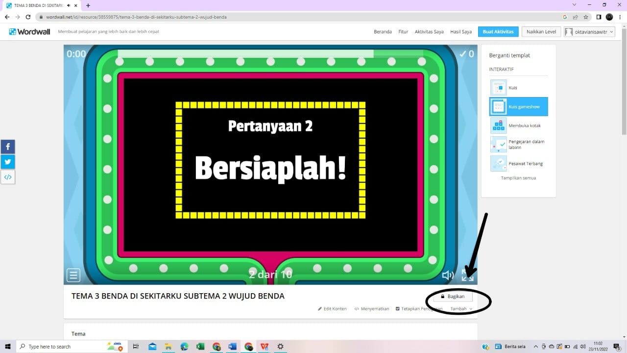 TUTORIAL/CARA MEMBUAT KUIS MENGGUNAKAN WORDWALL - OKTAVIANI SAWITRI ...