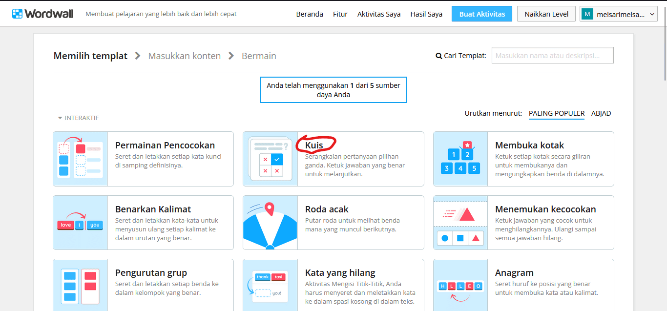 TUTORIAL PEMBUATAN KUIS DI WORDWALL - MELSARI - UNIVERSITAS NEGERI ...